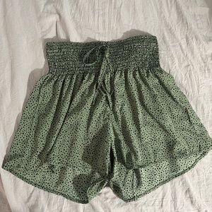 Green and black dotted shorts